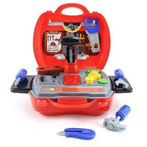Little Story Role Play Mechanic/Junior Builder Toolbox Set (19 Pcs) - Red For 3Years+, Unisex (LS_RP_BURD)