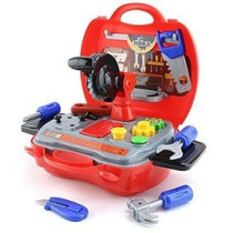 Little Story Role Play Mechanic/Junior Builder Toolbox Set (19 Pcs) - Red For 3Years+, Unisex (LS_RP_BURD)