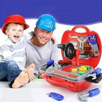 Little Story Role Play Mechanic/Junior Builder Toolbox Set (19 Pcs) - Red For 3Years+, Unisex (LS_RP_BURD)