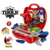 Little Story Role Play Mechanic/Junior Builder Toolbox Set (19 Pcs) - Red For 3Years+, Unisex (LS_RP_BURD)