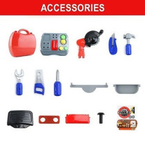 Little Story Role Play Mechanic/Junior Builder Toolbox Set (19 Pcs) - Red For 3Years+, Unisex (LS_RP_BURD)