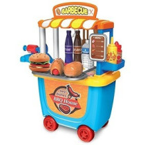 Little Story Role Play BBQ Station/ Food Cart (33 Pcs) - Blue For 3Years+, Unisex (LS_RP_BBQBU)
