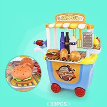 Little Story Role Play BBQ Station/ Food Cart (33 Pcs) - Blue For 3Years+, Unisex (LS_RP_BBQBU)