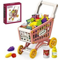 Little Story Role Play Market Shopping Cart Toy Set (56 Pcs) - Pink For 3Years+, Unisex (LS_DIYSC_PI)