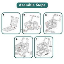 Little Story Role Play Market Shopping Cart Toy Set (56 Pcs) - Pink For 3Years+, Unisex (LS_DIYSC_PI)