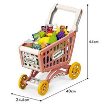 Little Story Role Play Market Shopping Cart Toy Set (56 Pcs) - Pink For 3Years+, Unisex (LS_DIYSC_PI)