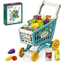 Little Story Role Play Market Shopping Cart Toy Set (56 Pcs) - Green For 3Years+, Unisex (LS_DIYSC_BU)