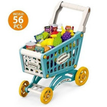 Little Story Role Play Market Shopping Cart Toy Set (56 Pcs) - Green For 3Years+, Unisex (LS_DIYSC_BU)