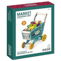 Little Story Role Play Market Shopping Cart Toy Set (56 Pcs) - Green For 3Years+, Unisex (LS_DIYSC_BU)