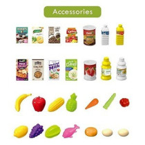 Little Story Role Play Market Shopping Cart Toy Set (56 Pcs) - Green For 3Years+, Unisex (LS_DIYSC_BU)