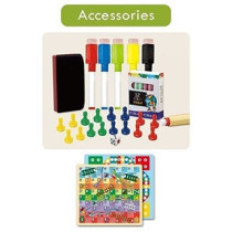 Little Story Artist Double Sided Handbag Drawing Board (31 Pcs) W/ Board Game - Green For 3Years+, Unisex (LS_DIYDSDB_GR)