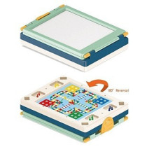 Little Story Artist Double Sided Handbag Drawing Board (31 Pcs) W/ Board Game - Green For 3Years+, Unisex (LS_DIYDSDB_GR)
