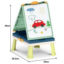 Little Story Artist Double Sided Handbag Drawing Board (31 Pcs) W/ Board Game - Green For 3Years+, Unisex (LS_DIYDSDB_GR)