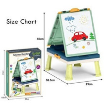 Little Story Artist Double Sided Handbag Drawing Board (31 Pcs) W/ Board Game - Green For 3Years+, Unisex (LS_DIYDSDB_GR)
