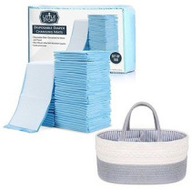 Little Story Diaper Caddy with 100pcs Changing Mats - Grey For All Ages, Unisex (CM_LS_CAGYBU100)