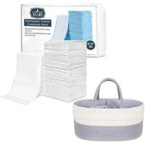 Little Story Diaper Caddy with 100pcs Changing Mats - Grey For All Ages, Unisex (CM_LS_CAGYWH100)