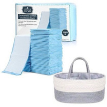 Little Story Diaper Caddy with 50pcs Changing Mats - Grey For All Ages, Unisex (CM_LS_CAGYBU50)