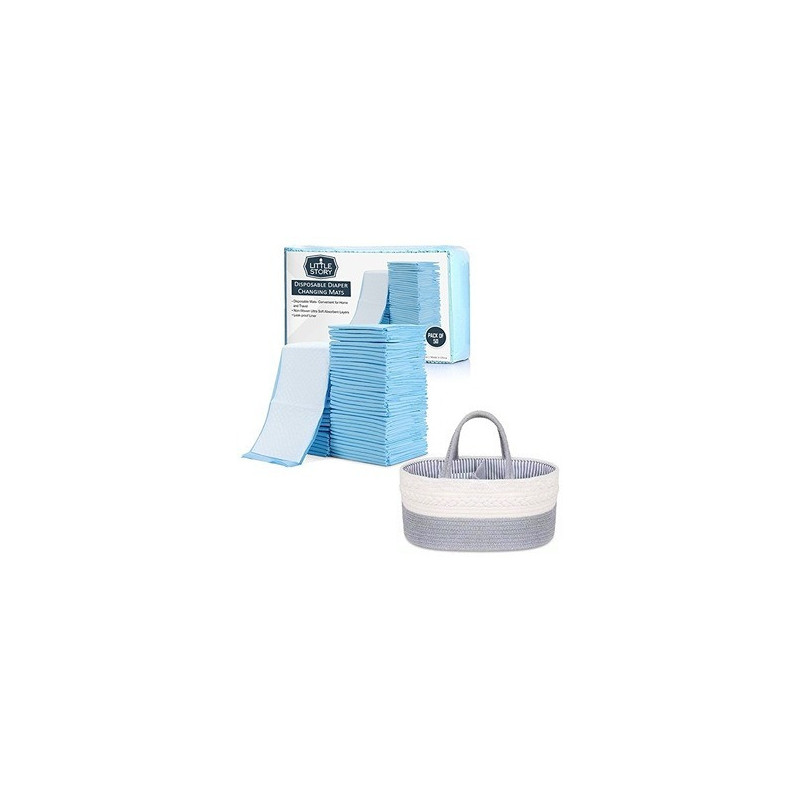 Little Story Diaper Caddy with 50pcs Changing Mats - Grey For All Ages, Unisex (CM_LS_CAGYBU50)