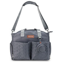 Little Story Quilted Diaper Bag w/ Pacifier Pouch-Dark Grey For All Ages, Unisex (LS_DP&P2_DGY)