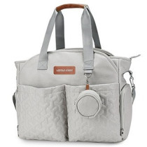 Little Story Quilted Diaper Bag w/ Pacifier Pouch-Grey For All Ages, Unisex (LS_DP&P2_GY)
