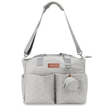 Little Story Quilted Diaper Bag w/ Pacifier Pouch-Grey For All Ages, Unisex (LS_DP&P2_GY)
