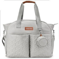 Little Story Quilted Diaper Bag w/ Pacifier Pouch-Grey For All Ages, Unisex (LS_DP&P2_GY)