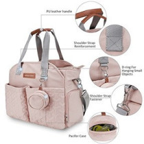 Little Story Quilted Diaper Bag w/ Pacifier Pouch-Pink For All Ages, Unisex (LS_DP&P2_PI)