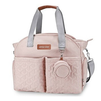 Little Story Quilted Diaper Bag w/ Pacifier Pouch-Pink For All Ages, Unisex (LS_DP&P2_PI)