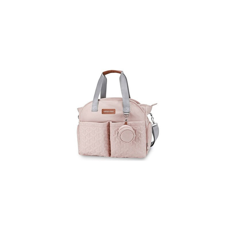Little Story Quilted Diaper Bag w/ Pacifier Pouch-Pink For All Ages, Unisex (LS_DP&P2_PI)