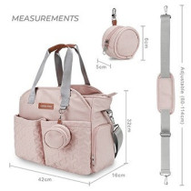 Little Story Quilted Diaper Bag w/ Pacifier Pouch-Pink For All Ages, Unisex (LS_DP&P2_PI)