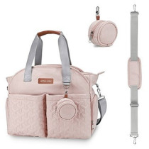 Little Story Quilted Diaper Bag w/ Pacifier Pouch-Pink For All Ages, Unisex (LS_DP&P2_PI)