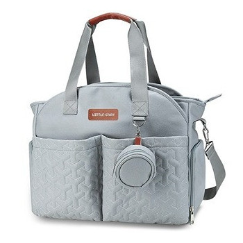 Little Story Quilted Diaper Bag w/ Pacifier Pouch-Blue For All Ages, Unisex (LS_DP&P2_BU)