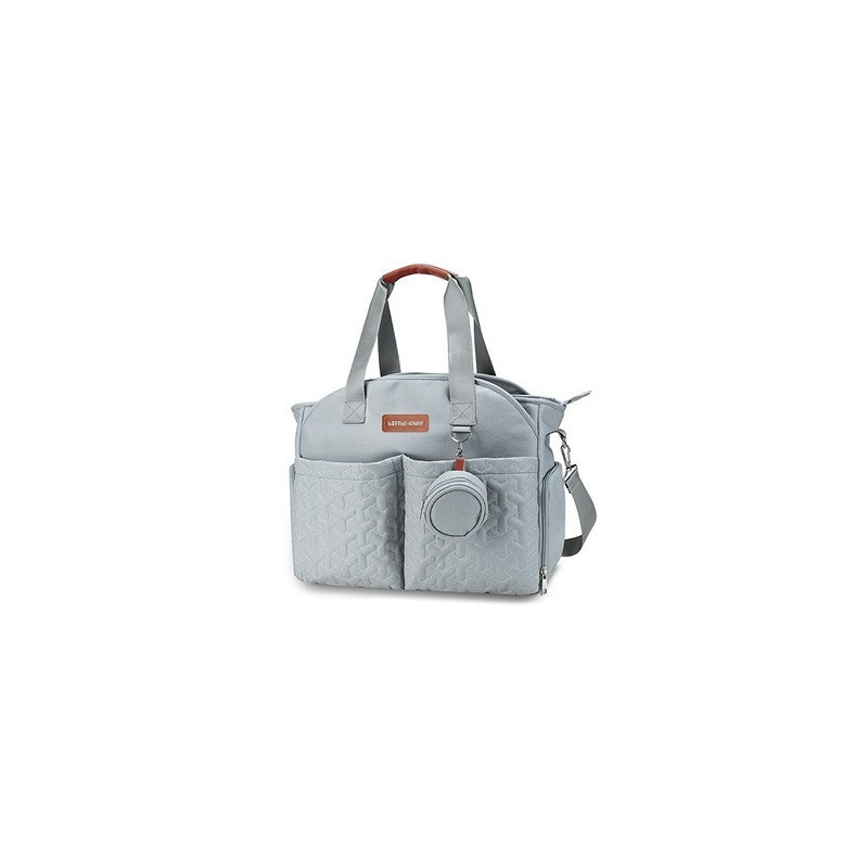 Little Story Quilted Diaper Bag w/ Pacifier Pouch-Blue For All Ages, Unisex (LS_DP&P2_BU)
