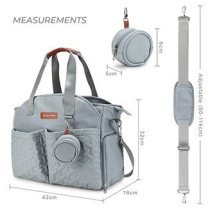 Little Story Quilted Diaper Bag w/ Pacifier Pouch-Blue For All Ages, Unisex (LS_DP&P2_BU)