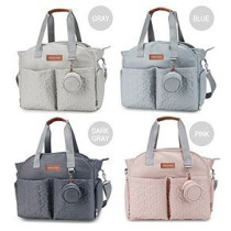Little Story Quilted Diaper Bag w/ Pacifier Pouch-Blue For All Ages, Unisex (LS_DP&P2_BU)