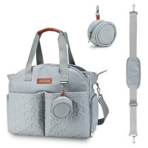 Little Story Quilted Diaper Bag w/ Pacifier Pouch-Blue For All Ages, Unisex (LS_DP&P2_BU)