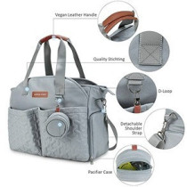 Little Story Quilted Diaper Bag w/ Pacifier Pouch-Blue For All Ages, Unisex (LS_DP&P2_BU)