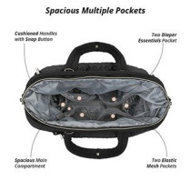 Little Story Quilted Diaper Bag w/ Shoulder Strap-Black For All Ages, Unisex (LS_DPQ_BK)