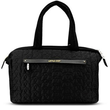 Little Story Quilted Diaper Bag w/ Shoulder Strap-Black For All Ages, Unisex (LS_DPQ_BK)