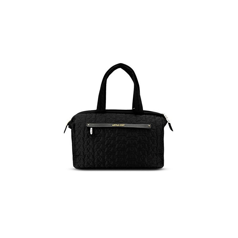 Little Story Quilted Diaper Bag w/ Shoulder Strap-Black For All Ages, Unisex (LS_DPQ_BK)