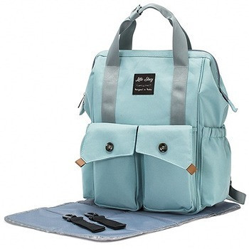 Little Story Elite Diaper Bag w/ Stroller Hooks & Changing mat -Blue For All Ages, Unisex (LS_DPEL_BU)