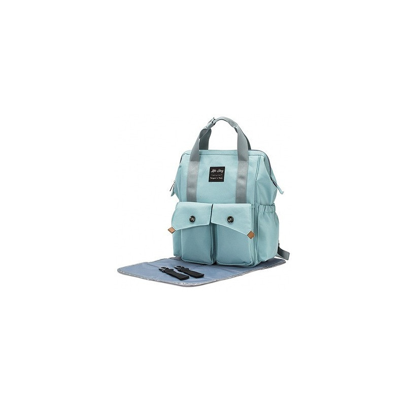 Little Story Elite Diaper Bag w/ Stroller Hooks & Changing mat -Blue For All Ages, Unisex (LS_DPEL_BU)