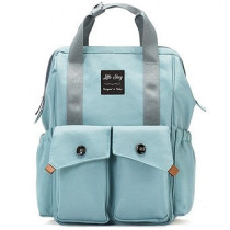 Little Story Elite Diaper Bag w/ Stroller Hooks & Changing mat -Blue For All Ages, Unisex (LS_DPEL_BU)