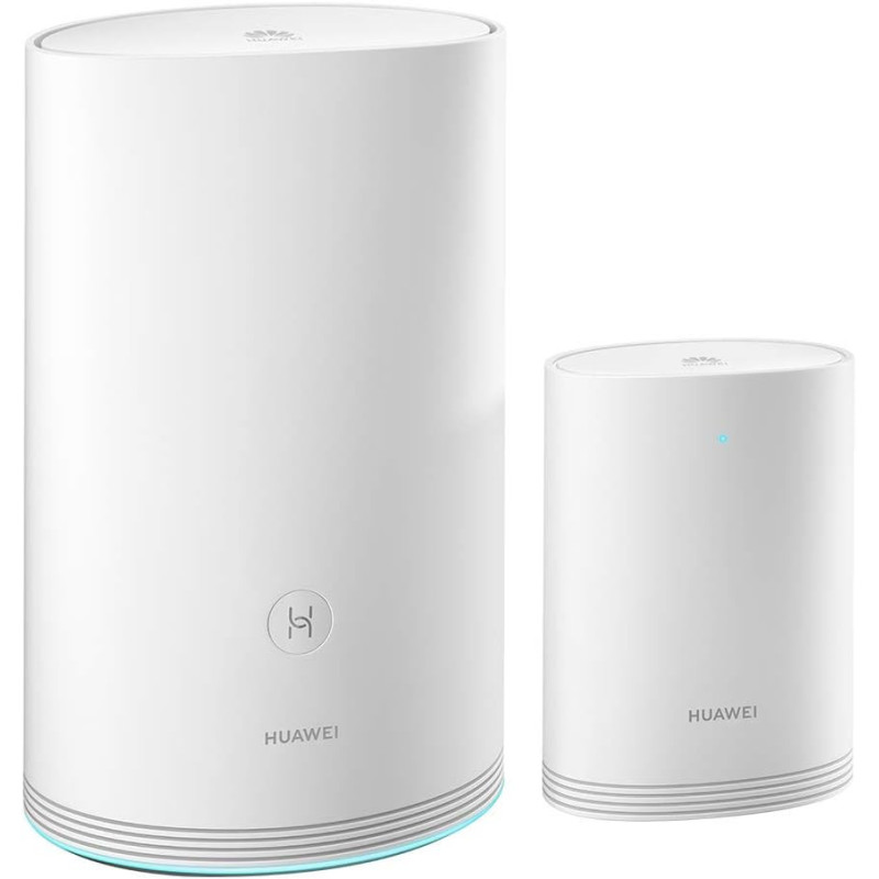 Huawei Huw-Ws5280-1PlUS1-Wht (1 Base + 1 Satellite) Router, Home Wi-Fi Q2 Pro System, Gigabit Powerline, Full Ge Ports, Seamless Roaming, Lower Latency, Plug & Play - White