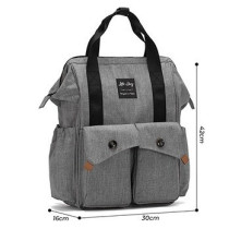 Little Story Elite Diaper Bag w/ Stroller Hooks And Changing mat, Grey For All Ages, Unisex (LS_DPEL_GY)