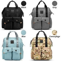 Little Story Elite Diaper Bag w/ Stroller Hooks And Changing mat, Grey For All Ages, Unisex (LS_DPEL_GY)