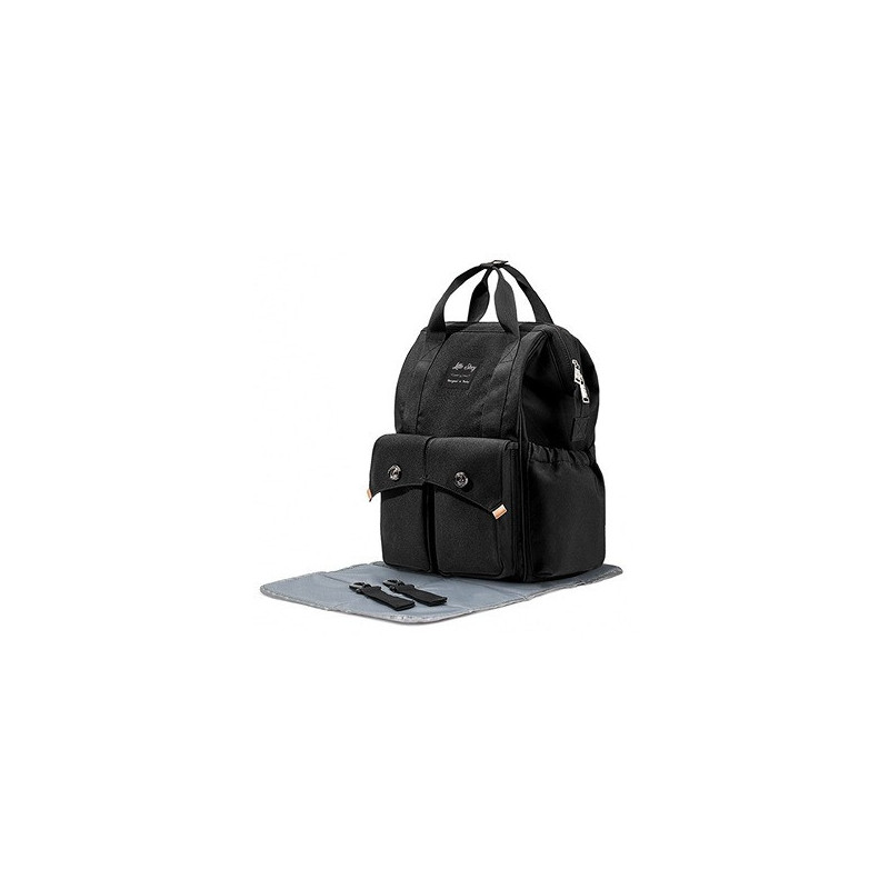Little Story Elite Diaper Bag w/ Stroller Hooks & Changing mat -Black For All Ages, Unisex (LS_DPEL_BK)