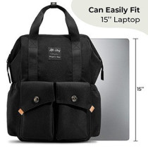 Little Story Elite Diaper Bag w/ Stroller Hooks & Changing mat -Black For All Ages, Unisex (LS_DPEL_BK)