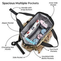Little Story Elite Diaper Bag w/ Stroller Hooks & Changing mat -Camouflage For All Ages, Unisex (LS_DPEL_CF)