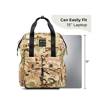 Little Story Elite Diaper Bag w/ Stroller Hooks & Changing mat -Camouflage For All Ages, Unisex (LS_DPEL_CF)